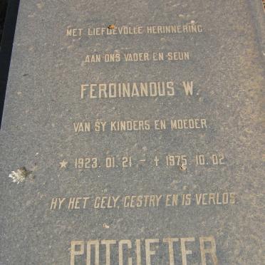 POTGIETER Ferdinandus W. 1923-1975