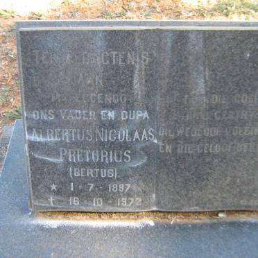 PRETORIUS Albertus Nicolaas 1897-1972