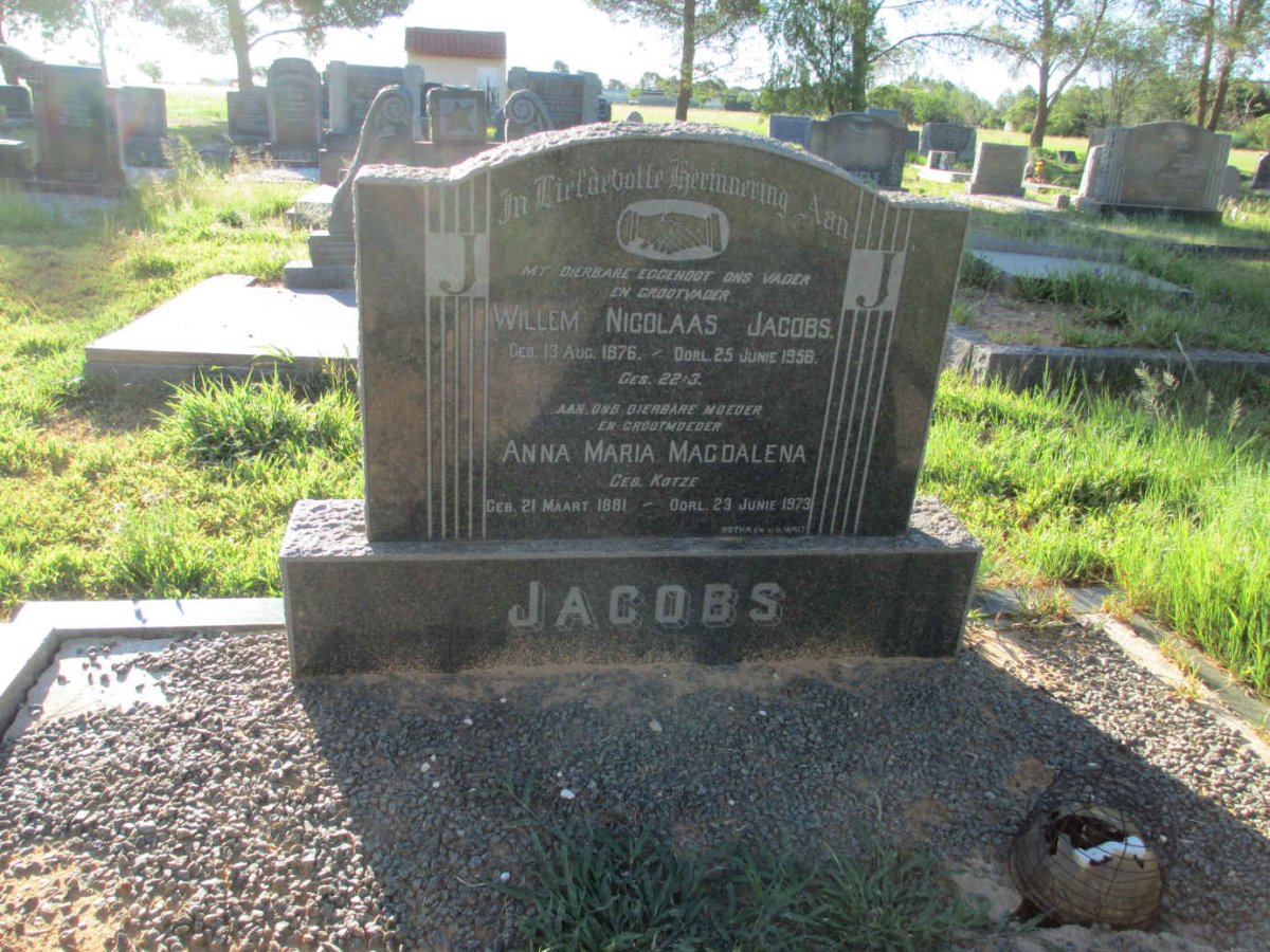 JACOBS Willem Nicolaas 1876-1956 & Anna Maria Magdalena KOTZE 1881-1973