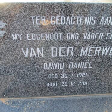 MERWE Dawid Daniël, van der 1921-1981