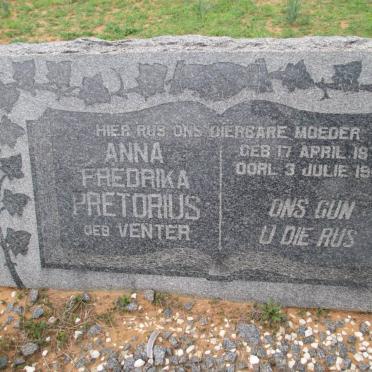 PRETORIUS Anna Fredrika nee VENTER 1873-1943