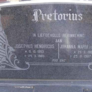 PRETORIUS Josephus Hendricus 1903-1980 &amp; Johanna Maria HALL 1902-1987
