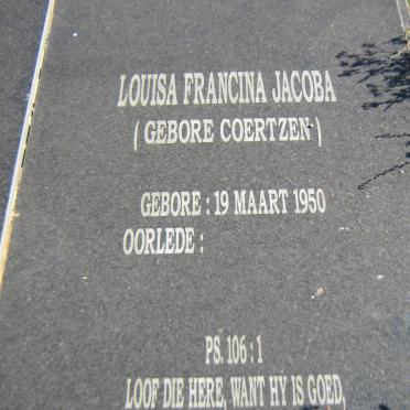 VLOK Mechiel Nikolaas 1948-2004 &amp; Louisa Francina Jacoba COERTZEN 1950-