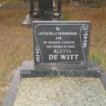 WITT Aletta, de