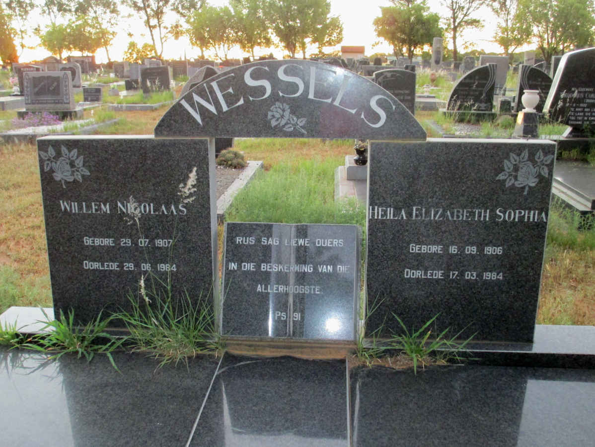 WESSELS Willem Nicolaas 1907-1984 & Heila Elizabeth Sophia 1906-1984