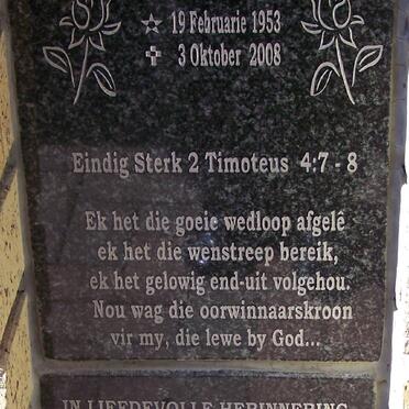 BRINK Rosa 1953-2008 :: ELS Christoffel Johannes 1931-2008
