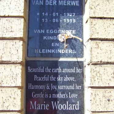 MERWE Fred, van der 1927-1999 :: WOOLARD Marie 1944-1999
