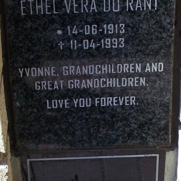 RANT Ethel Vera, du 1913-1993 :: ENGELBRECHT Jacobus Adriaan 1965-2008