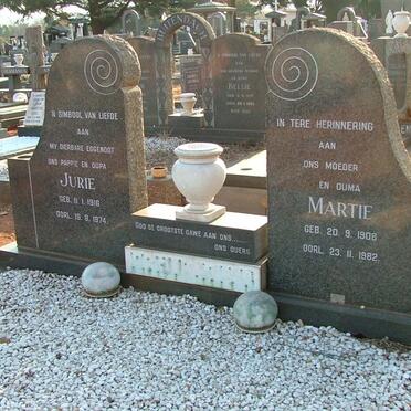 ? Jurie 1916-1974 &amp; Martie 1908-1982