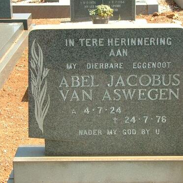 ASWEGEN Abel Jacobus, van 1924-1976 