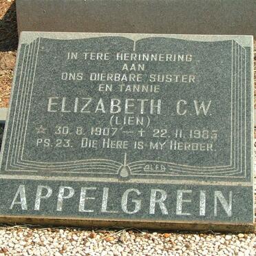 APPELGREIN Elizabeth C.W. 1907-1985