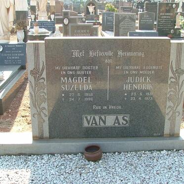 AS Judick Hendrik, van 1931-1973 &amp; Magdel Suzelda 1958-1986