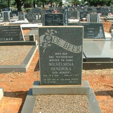 BEER Wilhelmina Hendrika, de nee BURGER 1896-1977