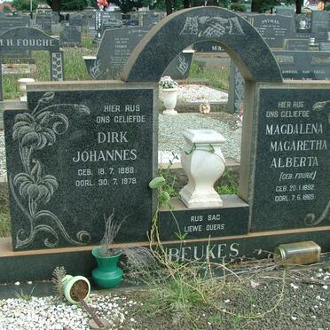 BEUKES Dirk Johannes 1888-1979 &amp; Magdalena Magaretha Alberta FOURIE 1892-1969