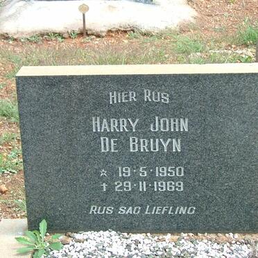 BRUYN Harry John, de 1950-1969