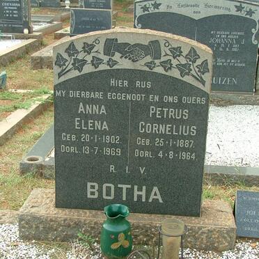 BOTHA Petrus Cornelius 1887-1964 Anna Elena 1902-1969 :: VISAGIE Joey 1930-1990
