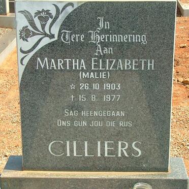 CILLIERS Martha Elizabeth 1903-1977