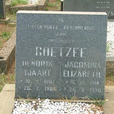 COETZEE Hendrik Tjaart 1907-1964 &amp; Jacomina Elizabeth 1914-1990