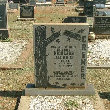 CREMER Nicolaas Jacobus 1943-1970