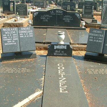 COETZEE Nicolaas Willem 1904-1987 &amp; Jacoba Magdalena 1907-1992 :: COETZEE Andre Cornelius 1960-1992
