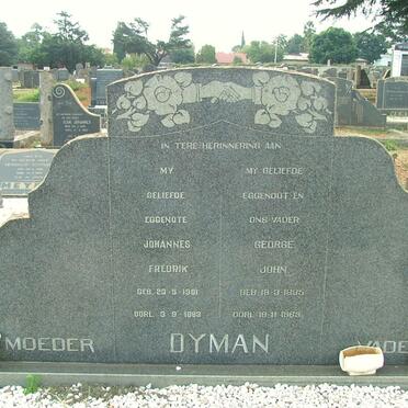 DYMAN George John 1896-1963 &amp; Johannes Frederik 1901-1983 