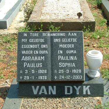 DYK Abraham Paulus, van 1926-1978 &amp; Paulina Sophia 1928-2003