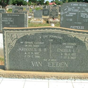 EEDEN Johannes H.B., van 1882-1966 &amp; Engela L.E. 1895-1977