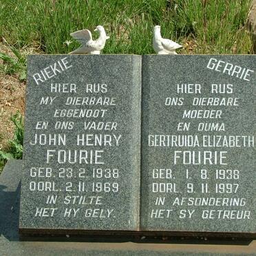 FOURIE John Henry 1938-1969 &amp; Gertruida Elizabeth 1939-1997