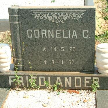 FRIEDLANDER Cornelia C. 1923-1977