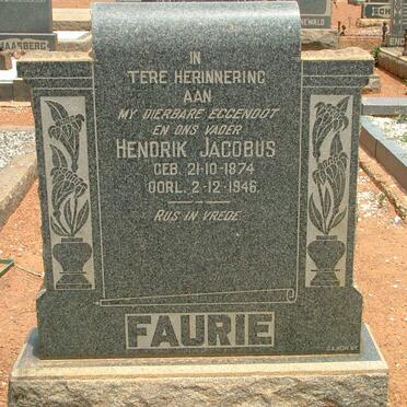 FAURIE Hendrik Jacobus 1874-1946