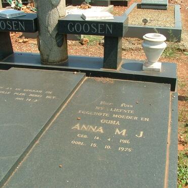 GOOSEN Anna M.J. 1916-1975