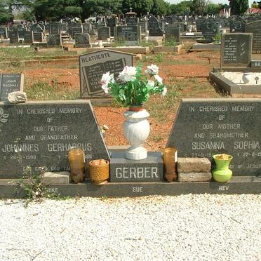 GERBER Johannes Gerhardus 1908-1986 &amp; Susanna Sophia 1911-1994