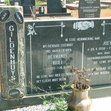 GELDENHUYS Hermanus Kriel 1925-1975 &amp; Joey 1930-2007