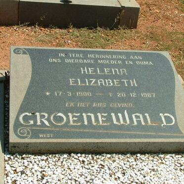 GROENEWALD Helena Elizabeth 1900-1987