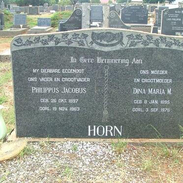 HORN Philippus Jacobus 1897-1963 &amp; Dina Maria M. 1895-1976