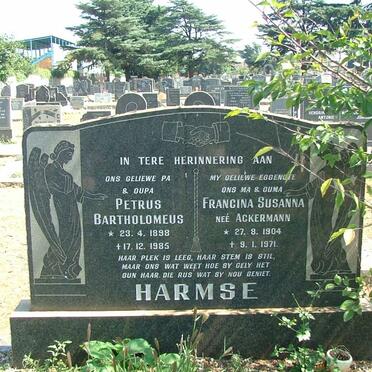 HARMSE Petrus Bartholomeus 1898-1985 &amp; Francina Susanna ACKERMANN 1904-1971