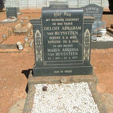 HUYSSTEEN Oeloff Abraham, van 1890-1941 &amp; Maria Adriana 1891-1977