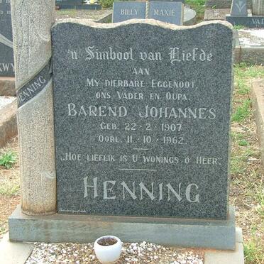 HENNING Barend Johannes 1907-1962