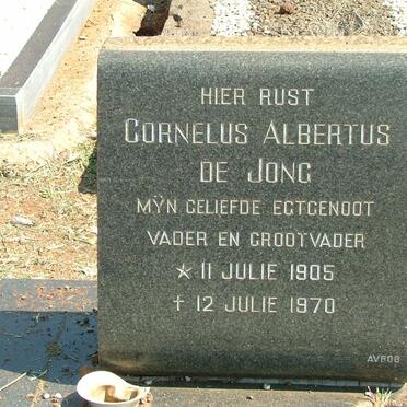 JONG Cornelius Albertus, de 1905-1970