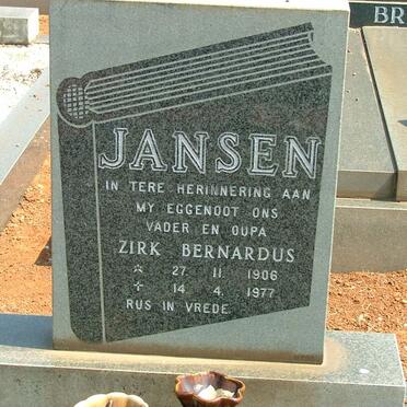 JANSEN Zirk Bernadus 1906-1977