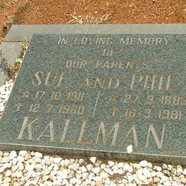 KALLMAN Phil 1885-1981 &amp; Sue 1911-1980