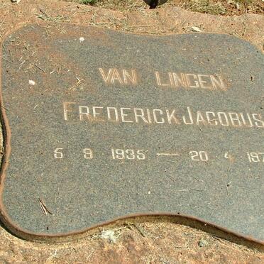 LINGEN Frederick Jacobus, van 1935-1972