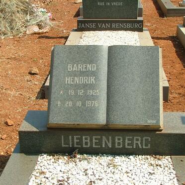 LIEBENBERG Barend Hendrik 1925-1976