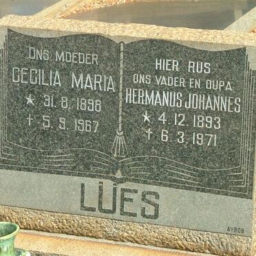 LÜES Hermanus Johannes 1893-1971 &amp; Cecilia Maria 1898-1967