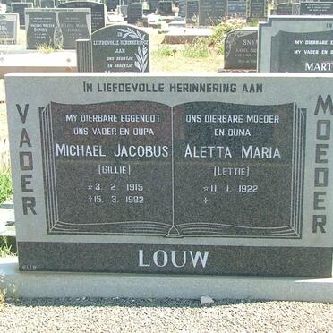 LOUW Michael Jacobus 1915-1982 &amp; Aletta Maria 1922