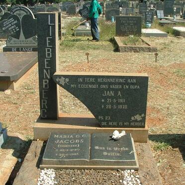 LIEBENBERG Jan A. 1911-1970 :: JACOBS Maria G.C. nee COETZEE 1940-1987