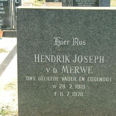 MERWE Hendrik Joseph, van der 1919-1970