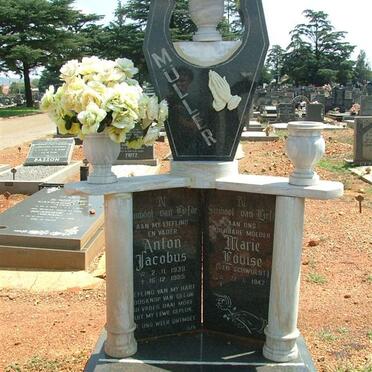 MÜLLER Anton Jacobus 1938-1985 &amp; Marie Louise SCHWÜLST 1947-