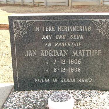 MATTHEE Jan Adriaan 1965-1965