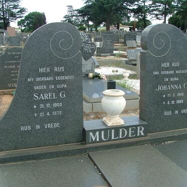 MULDER Sarel G. 1900-1973 &amp; Johanna C. 1906-1993